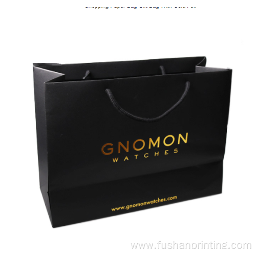 Shopping Paper Bag With Gold Foil